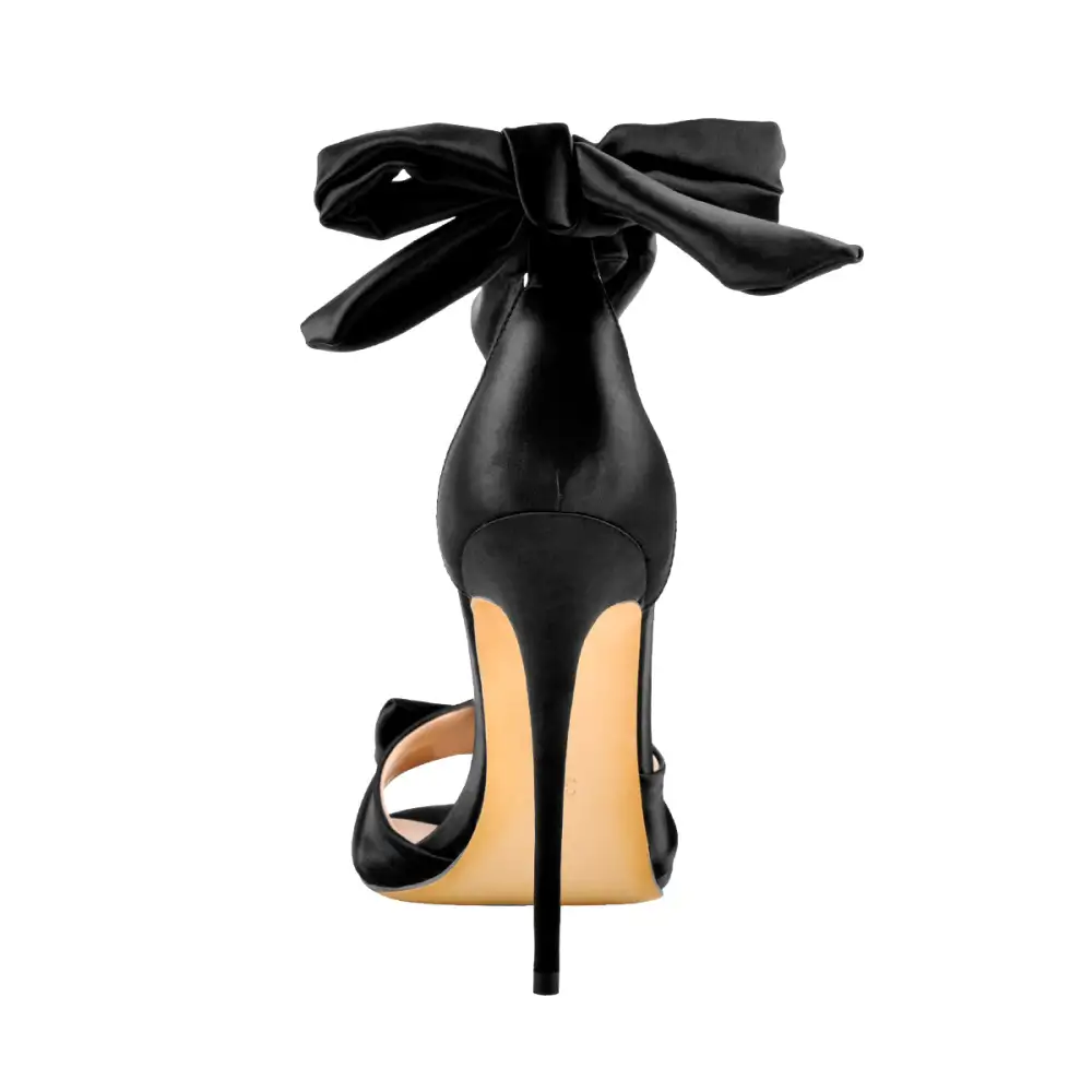 Bow Ankle Strap Stiletto Sandals