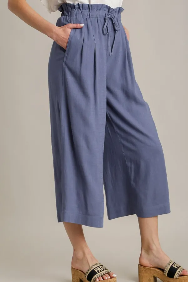Linen Wide Fit Drawstring Plus Pants