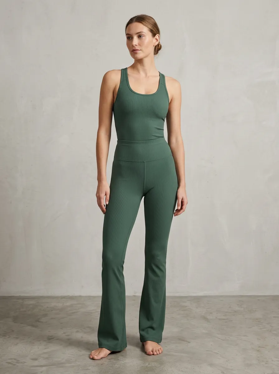 Fitness Tank-Top Women's Tank Top Flare Pants Active Set