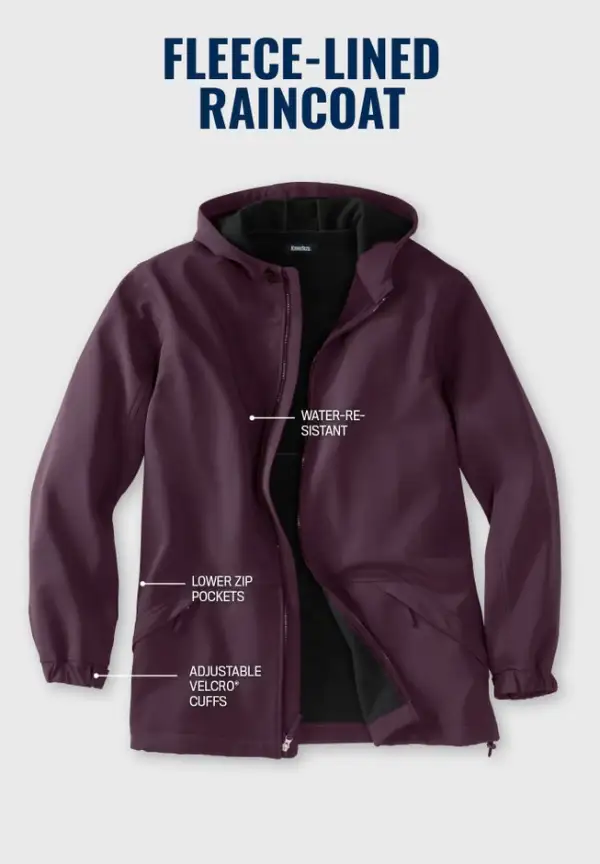 Fleece-Lined Slicker Rain Coat