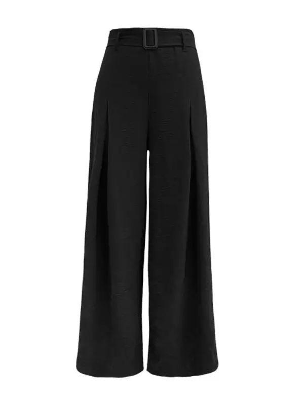 High Waist Wide Leg Pants Belt