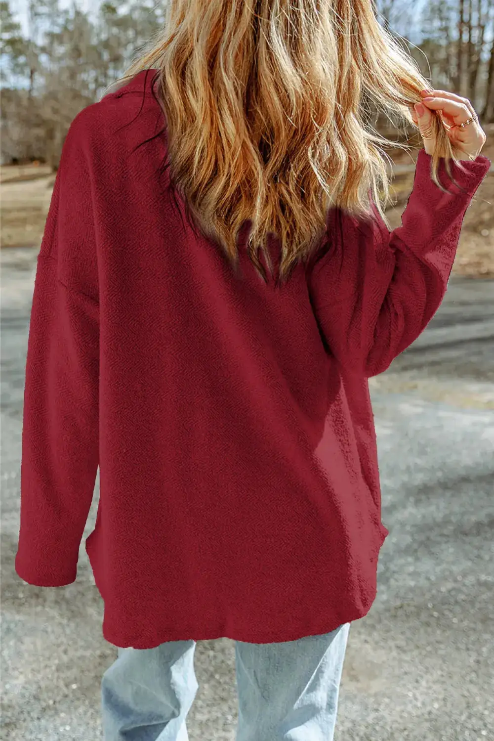 Button Front Pocketed Casual Jacket