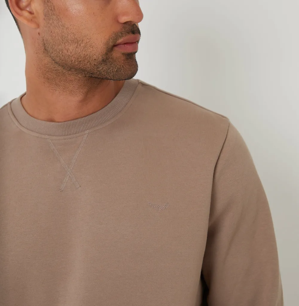 Men's Taupe Crewneck Sweatshirt