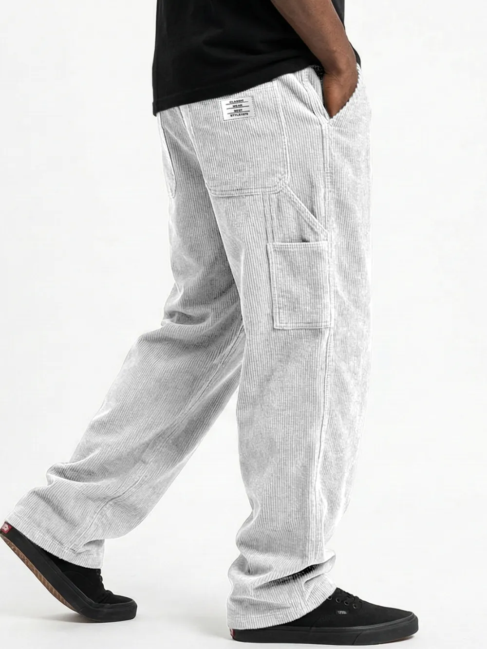 Layered Corduroy Pocket Pants