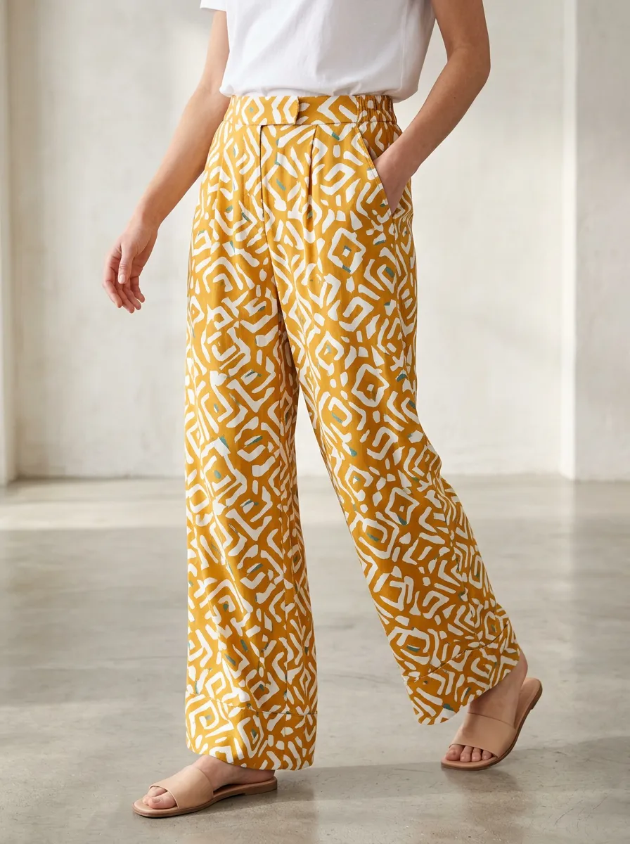 Women's Geometric Classic Casual Printed Wide Leg Pants