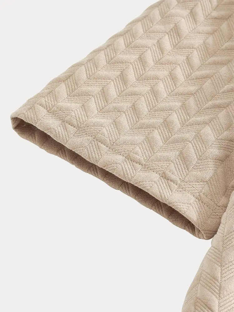 Casual Jacquard Textured Matching Set