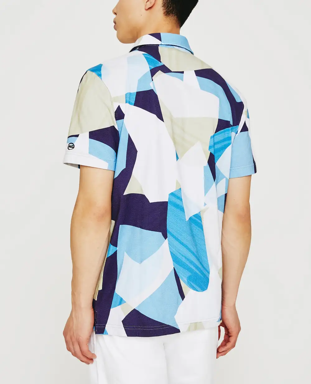Men's Short Sleeve Color Block Polo Shirt