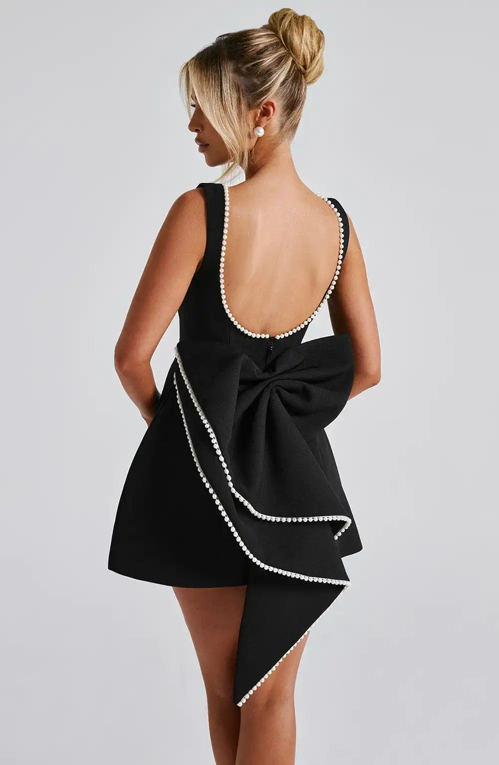 Structured Bow Back Mini Dress