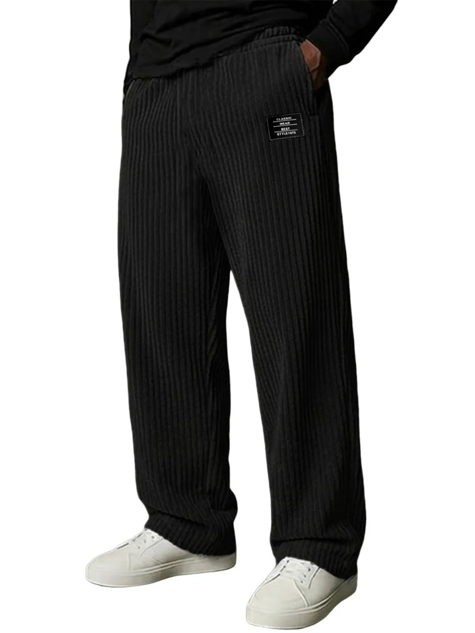 Corduroy Striped Seamed Trousers