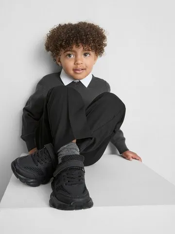 3-7yrs | 2pk Unisex Cotton Rich V-Neck School Jumpers