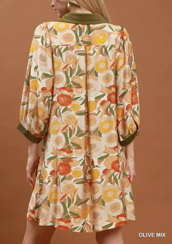 Floral Print Shift Mini Dress
