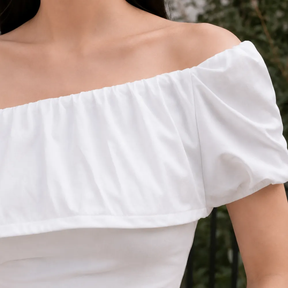 Ruffled Cotton-Blend Top