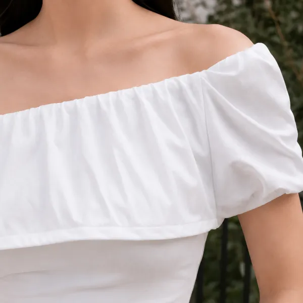 Ruffled Cotton-Blend Top