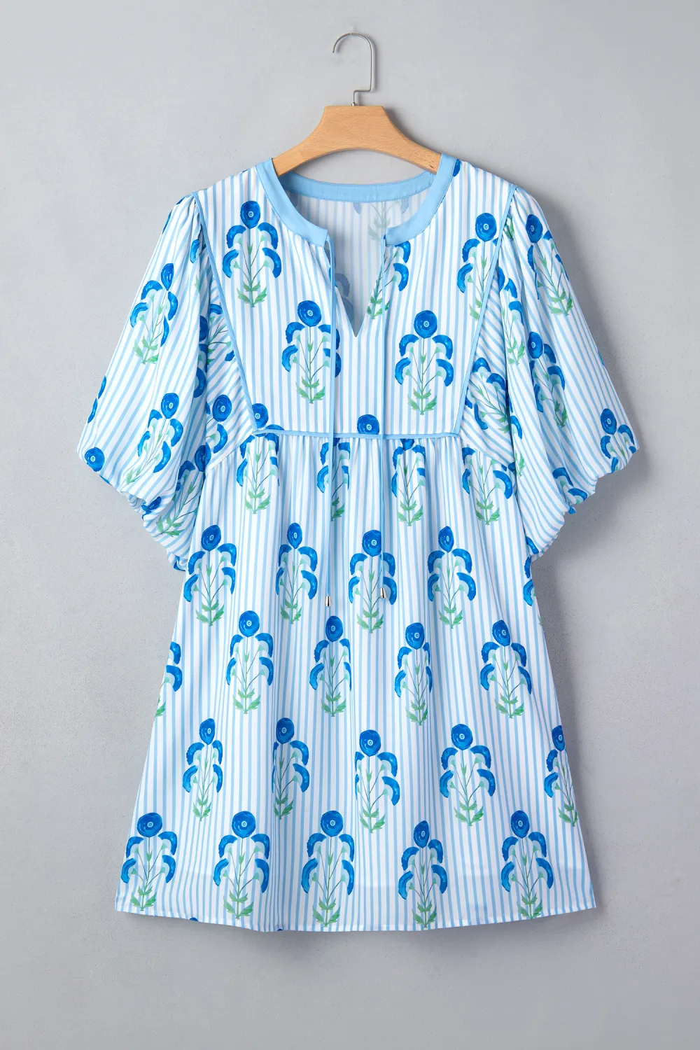 Blue Floral Plus Size Dress