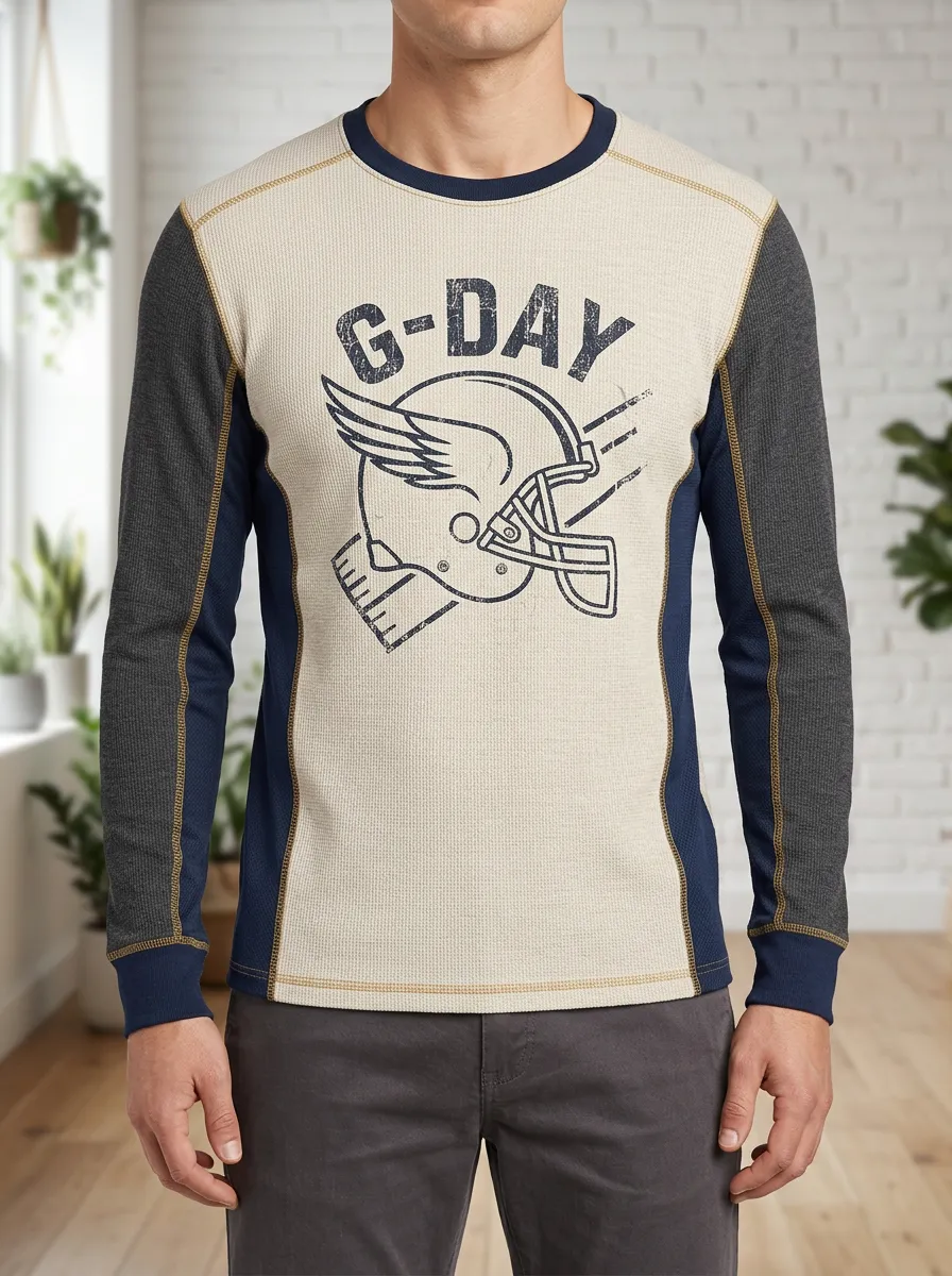 Men's Football Lover G-Day Winged Helmet Printed Long Sleeve Top