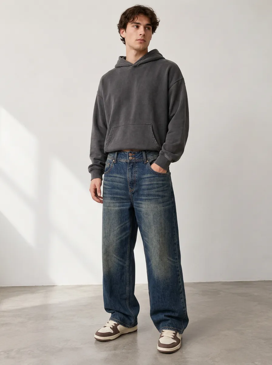 Classic Style Straight Fit Relaxed Fit Men's Essential Denim Jeans