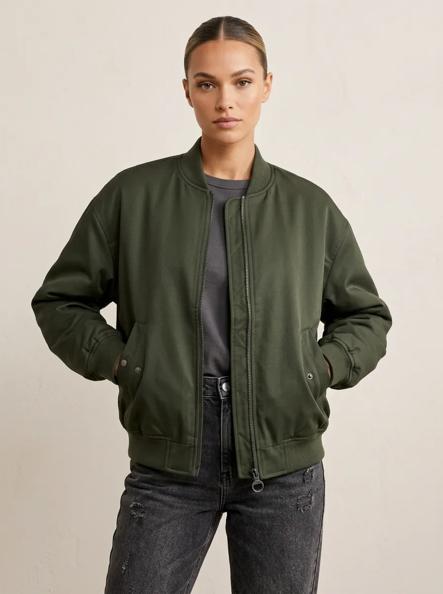 Denim-Style Minimal Women's Casual Jacket