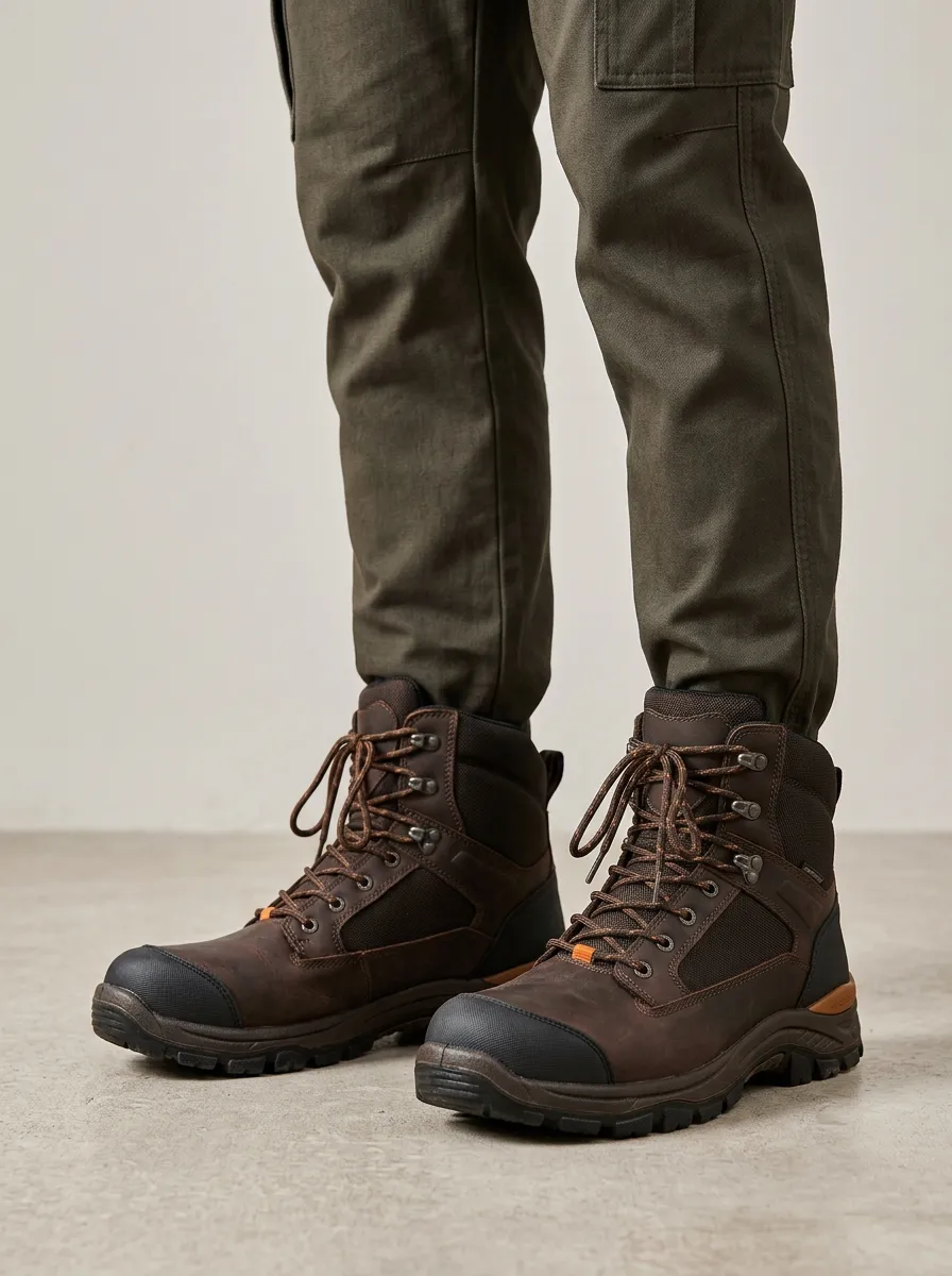 Men's All-Purpose Waterproof Construction Graphic Detail Work Boots