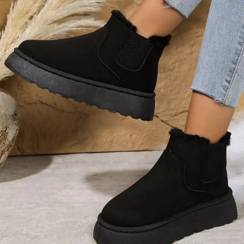 Round Toe Platform Ankle Boots