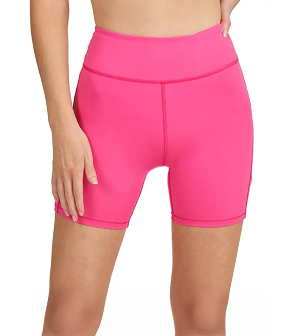 Rib Inset Seamed Yoga Shorts