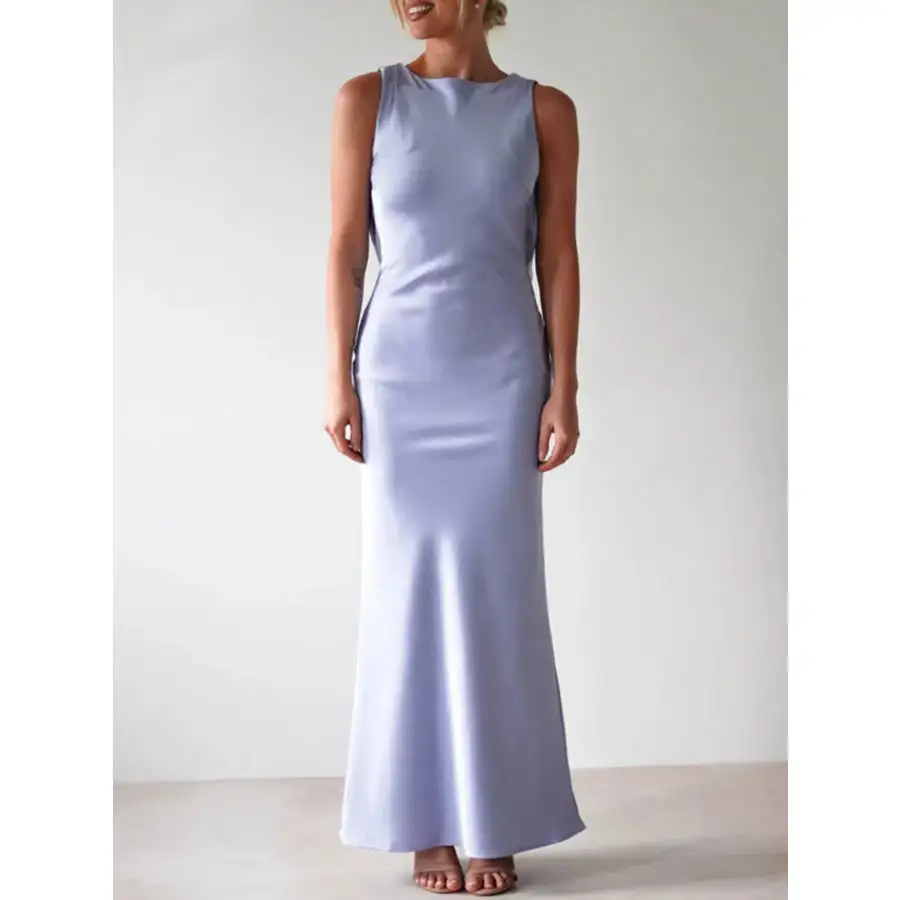 Satin Sleeveless Maxi Dress