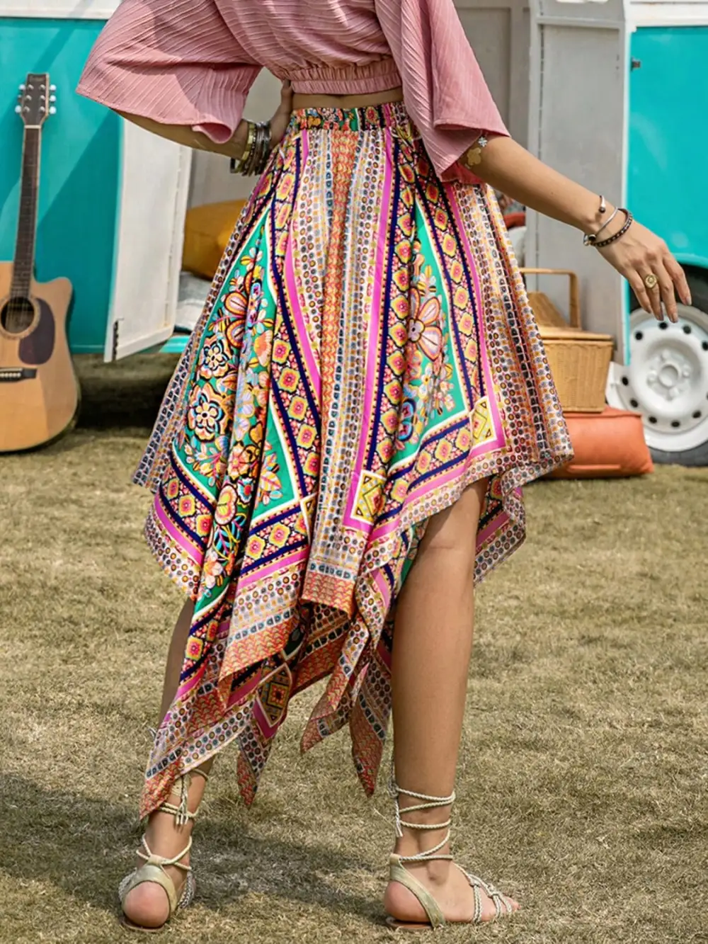 Easy Clean Printed Skirt