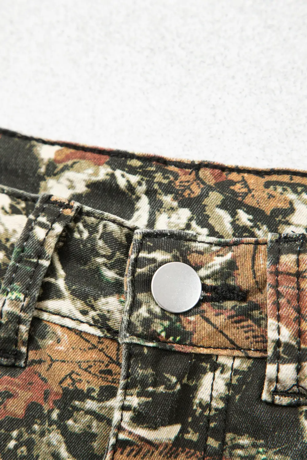 Women's Western Woodland Camouflage Straight Leg Shift Jeans