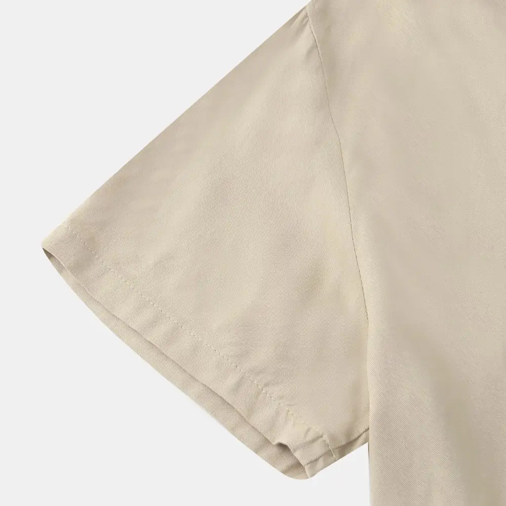 Relaxed Button Front Short Sleeve Collared Polo Shirt