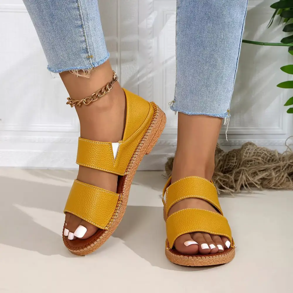 Flexible Open-Toe Flat Sandals