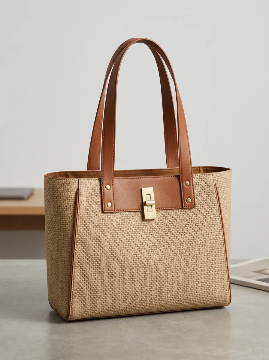 Vintage-Inspired Woven Women's Tote Bag