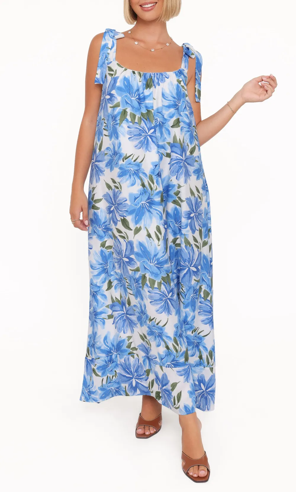 Rayon Round Neck Maxi Dress