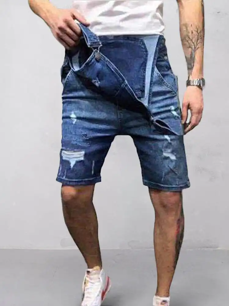 Denim Overall Shorts