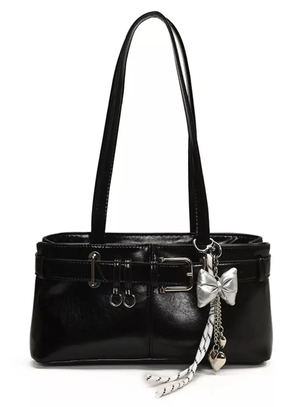 Decorative Buckle Shoulder Bag