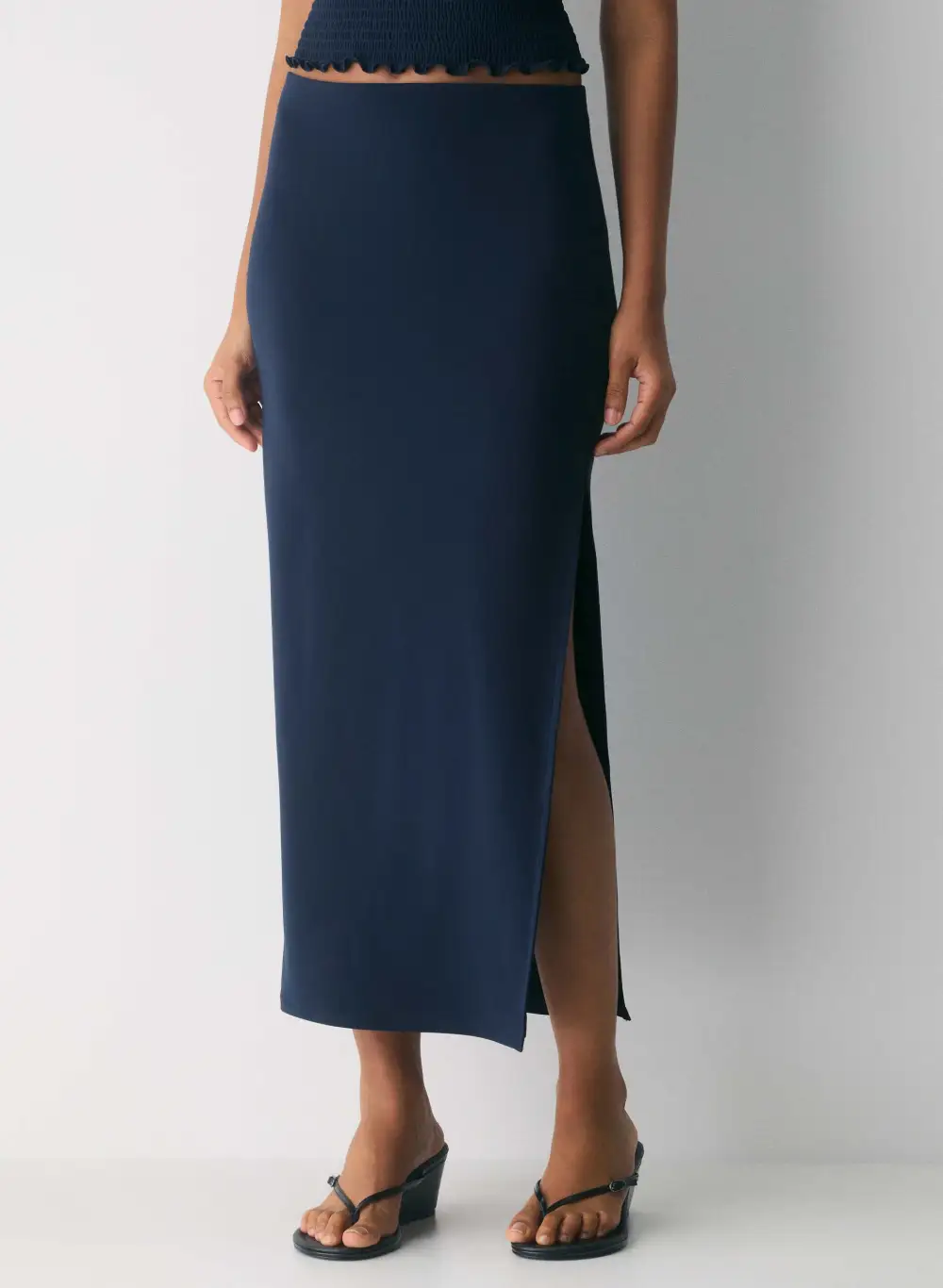Side Slit Plain Skirt