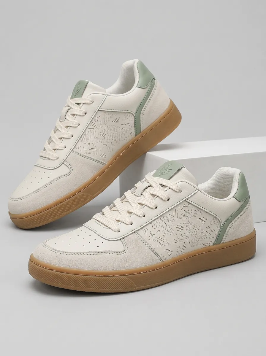 Men's Minimal Geometric Pattern Skate Shoes
