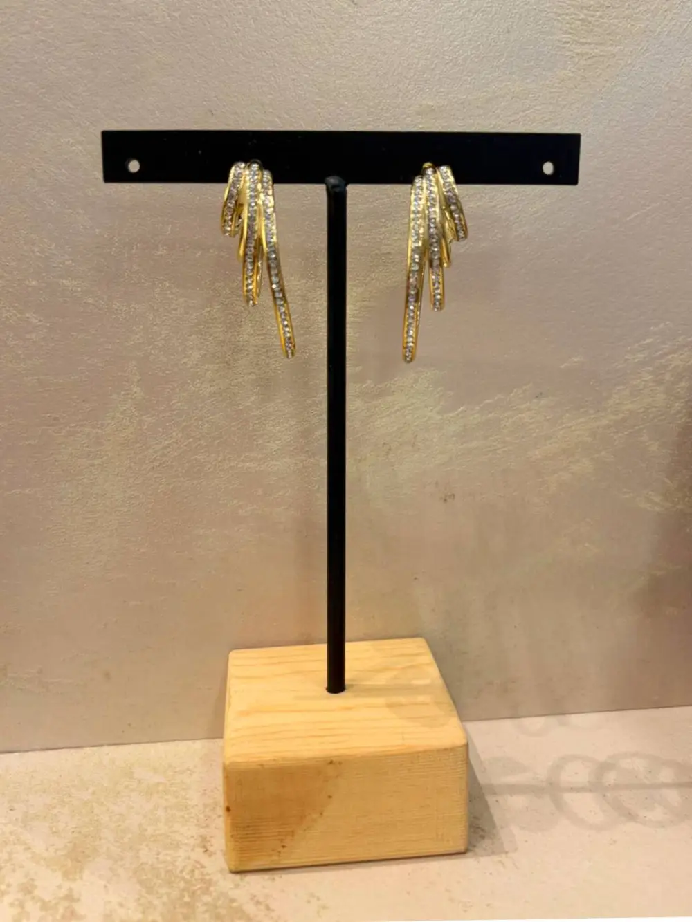 Rhinestone Metal Earrings