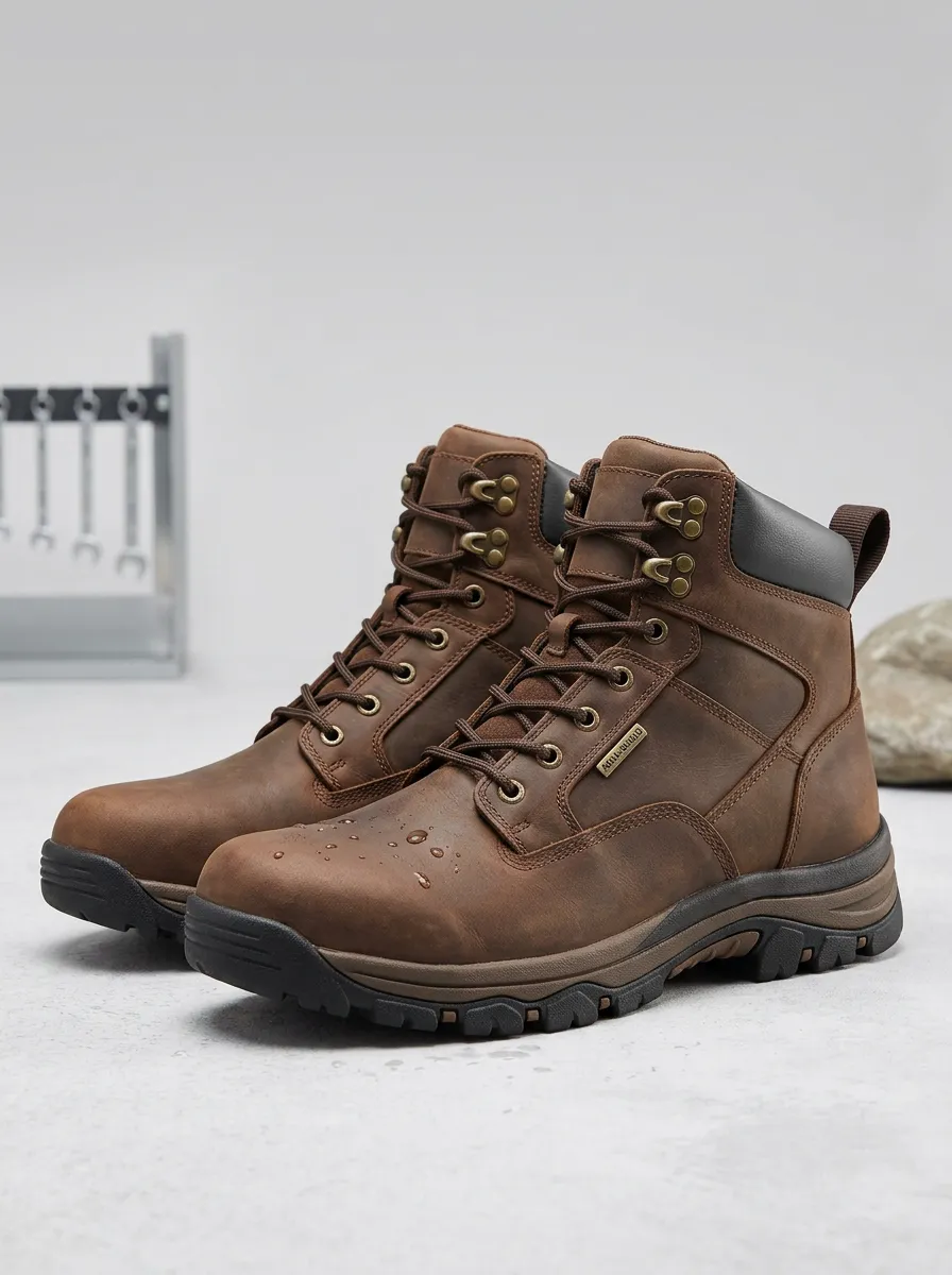Workshop Outdoor Leather-Look Men's Waterproof Work Boots