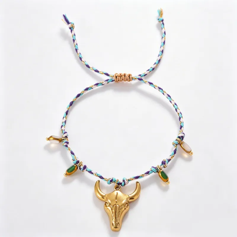 A little western. A little boho. A whole lot of personality.  Featuring a statement bull skull charm, colorful braided details and delicate bead accents, this bracelet instantly gives your everyday look a more adventurous edge.