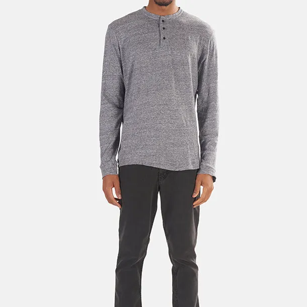 Refined Long Sleeve Henley Cotton T-Shirt
