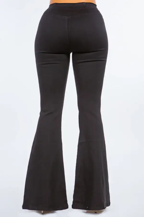 Button Front Structured Denim Jeans
