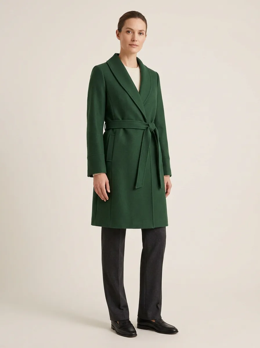 Women's Shawl Collar Wrap Coat