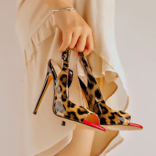 Open Toe High Heel Slingback Sandals