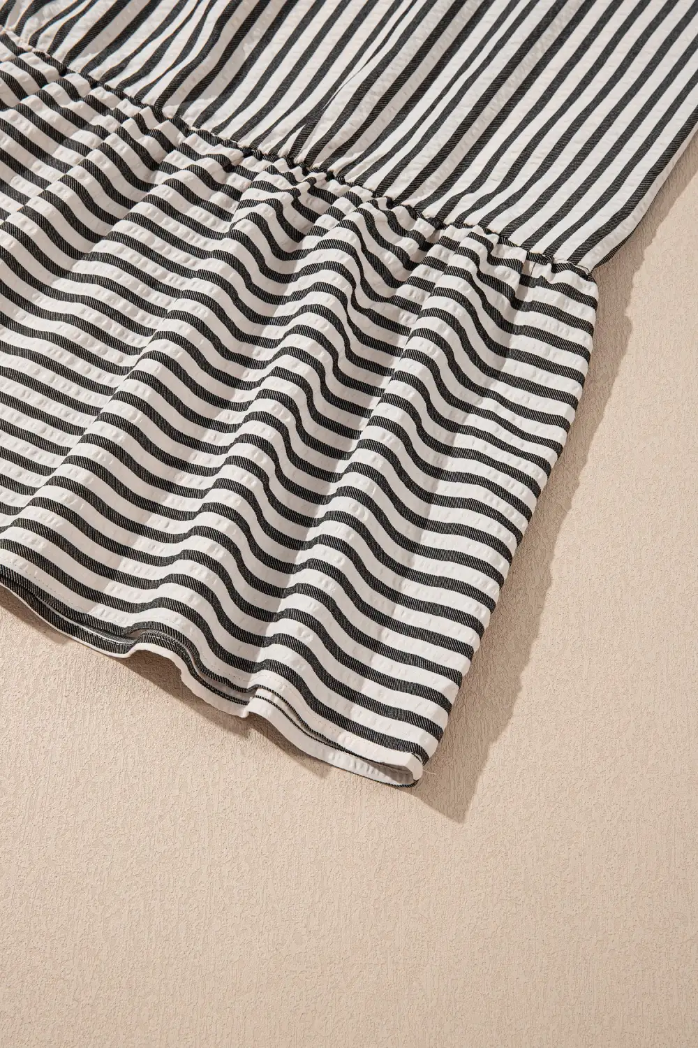 Striped Half Button Dress Casual