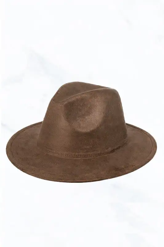 Suede Regular Eaves Peach Top Fedora Hat
