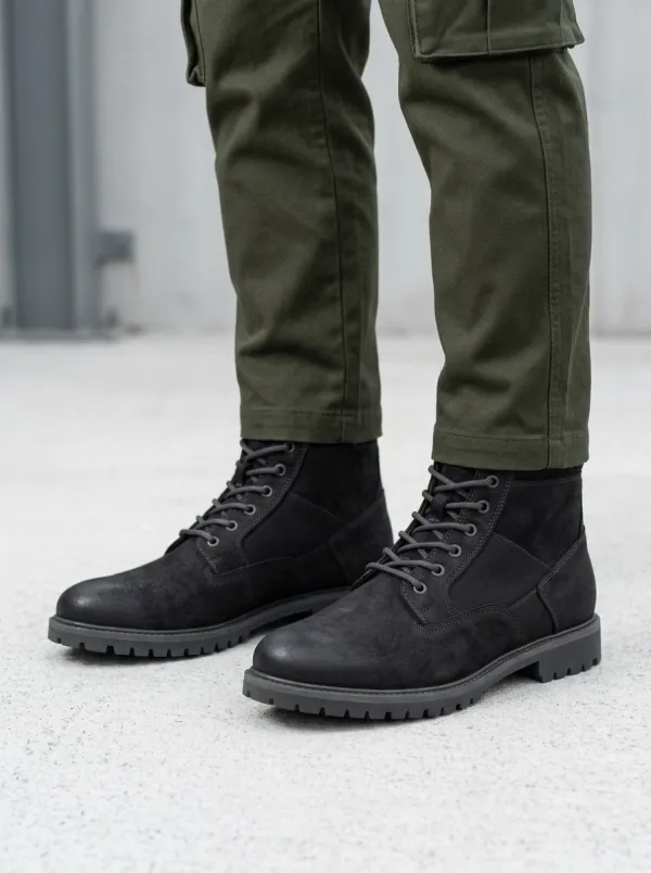 Unisex Suede Tactical Style Lace-Up Work Boots