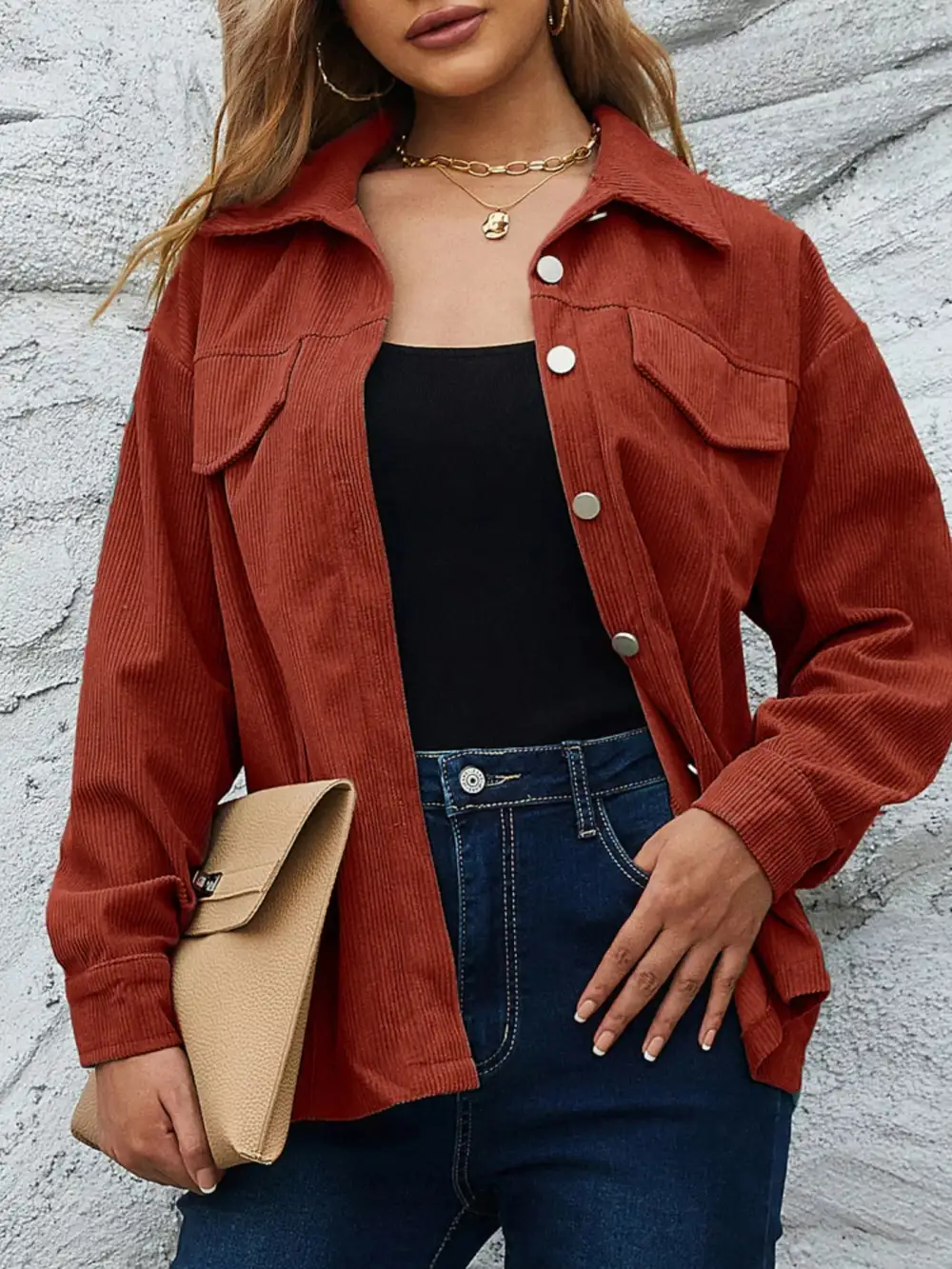 Casual Corduroy Button-down Jacket