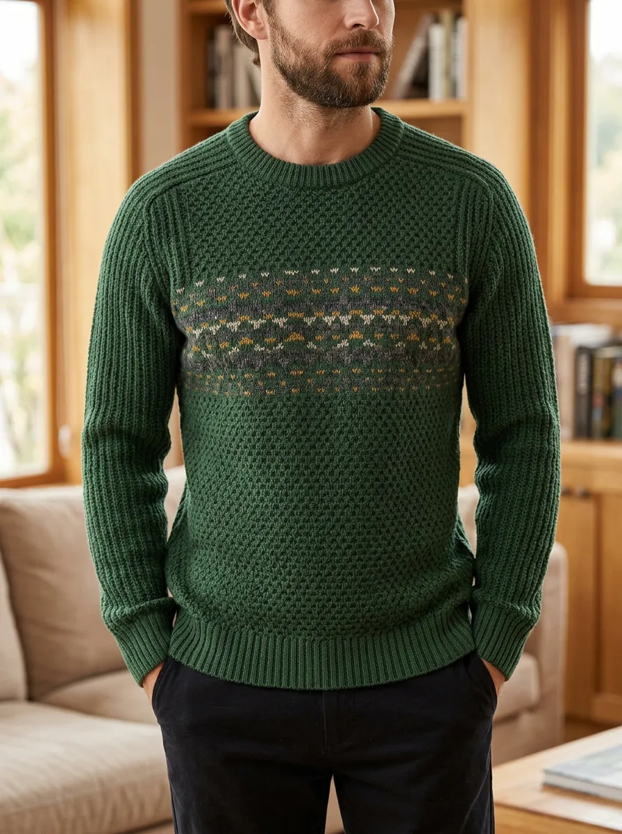 Men's Fair Isle Textured Sweater