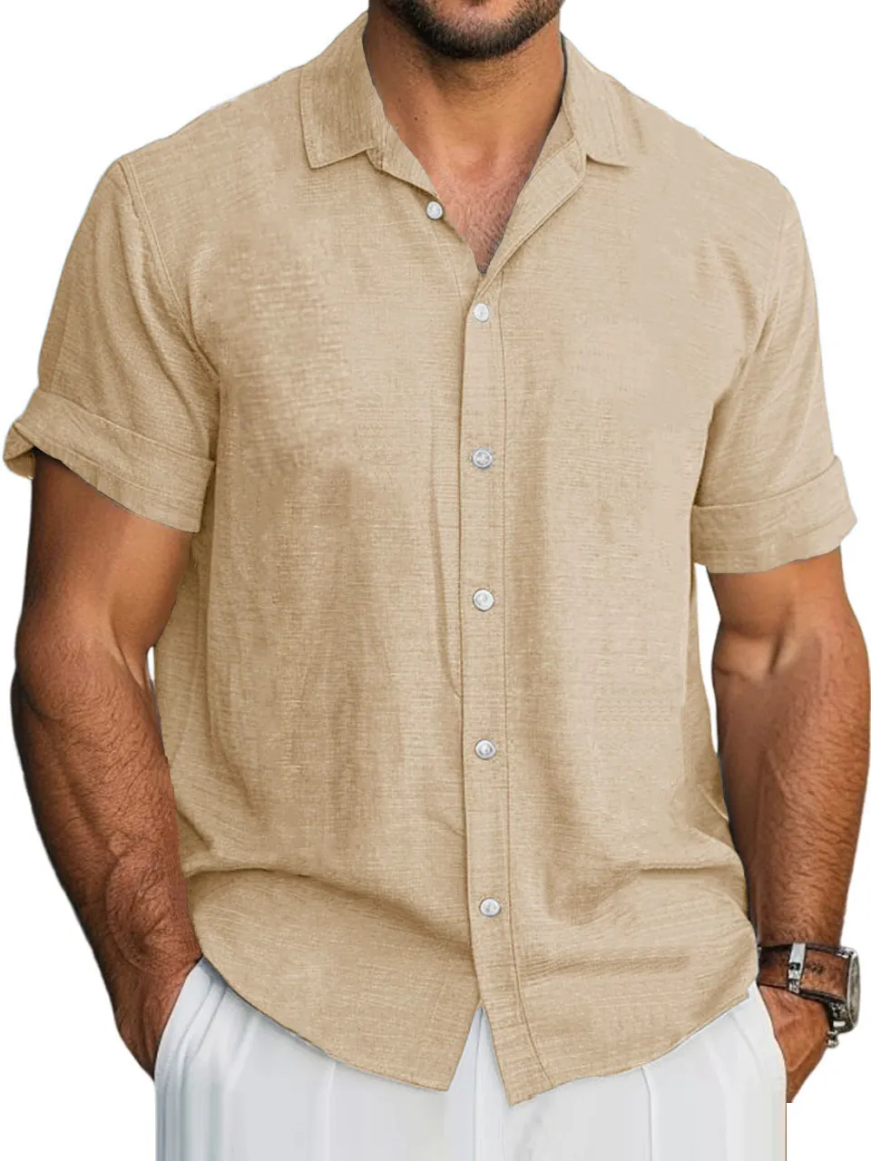 Workwear Short Sleeve Camp Collar Shirt