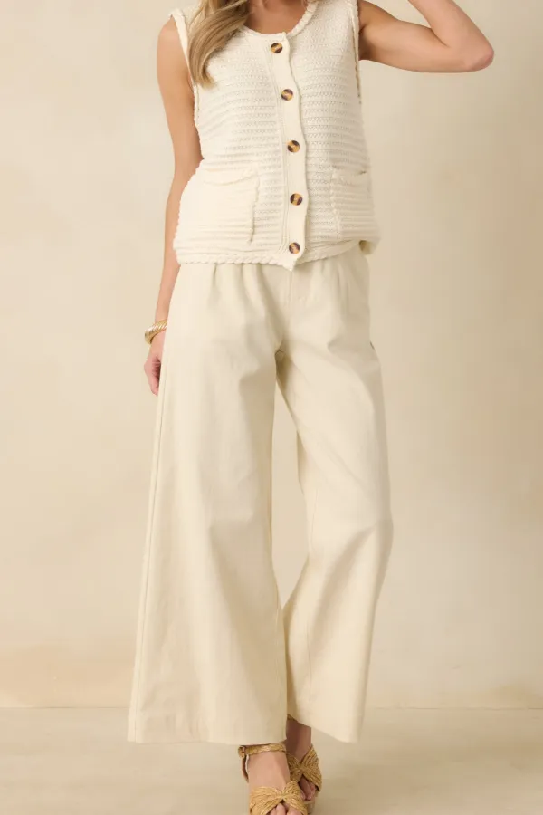 Rhythm Cotton Tie-Belt Wide Leg Pants