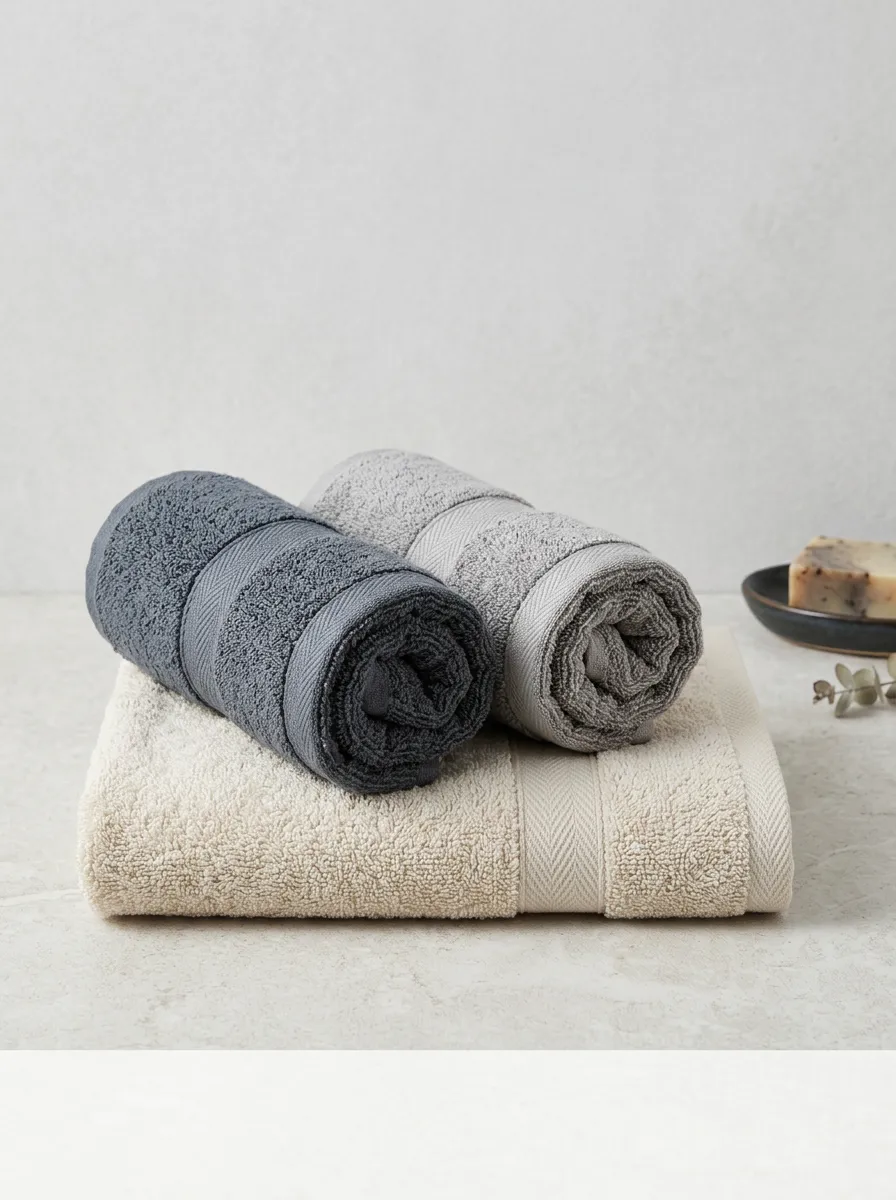 Spa-Inspired Textured Cotton Three-Piece Towel Set